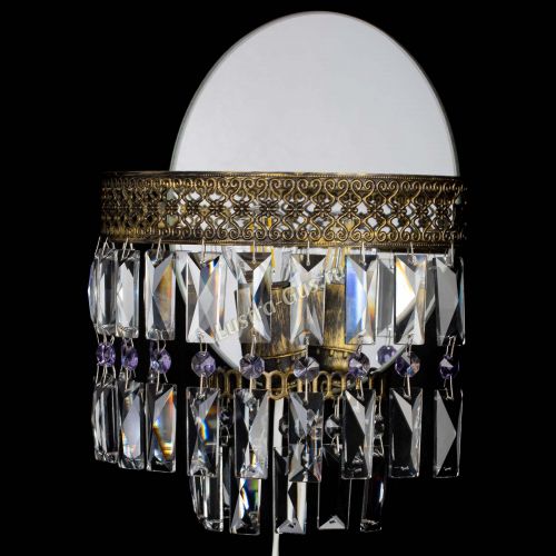 Бра Венеция Пластинка под бронзу Фиолетовая в Химках Гусь Хрустальный