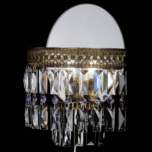 Бра Венеция Пластинка под бронзу Фиолетовая в Химках Гусь Хрустальный