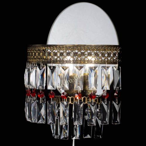 Бра Венеция Пластинка под бронзу Красная в Химках Гусь Хрустальный