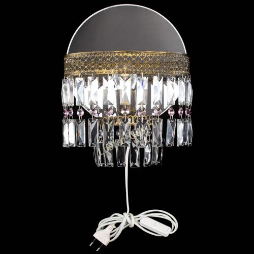 Бра Венеция Пластинка под бронзу Розовая в Химках Гусь Хрустальный