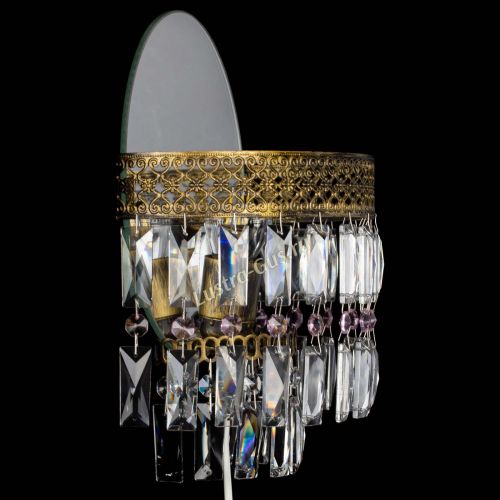 Бра Венеция Пластинка под бронзу Розовая в Химках Гусь Хрустальный