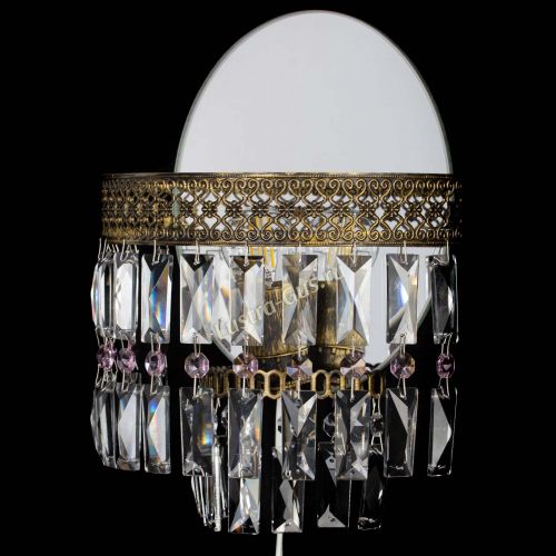 Бра Венеция Пластинка под бронзу Розовая в Химках Гусь Хрустальный