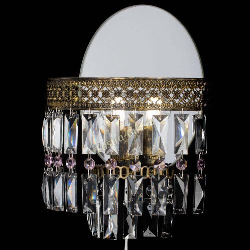 Бра Венеция Пластинка под бронзу Розовая в Химках Гусь Хрустальный