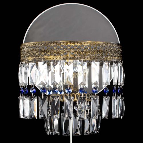 Бра Венеция Пластинка под бронзу Синяя в Химках Гусь Хрустальный