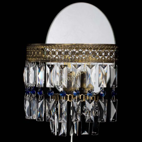 Бра Венеция Пластинка под бронзу Синяя в Химках Гусь Хрустальный