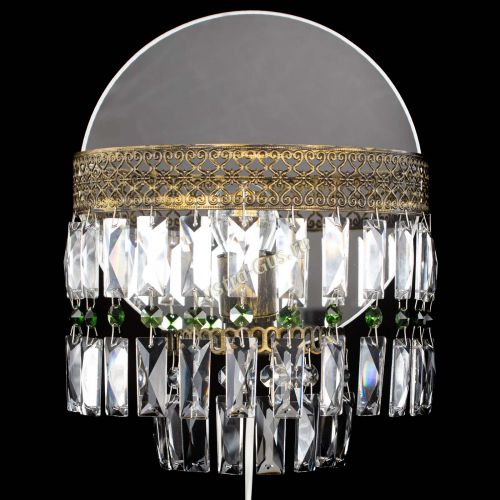 Бра Венеция Пластинка под бронзу Зеленая в Химках Гусь Хрустальный