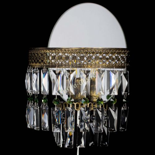 Бра Венеция Пластинка под бронзу Зеленая в Химках Гусь Хрустальный