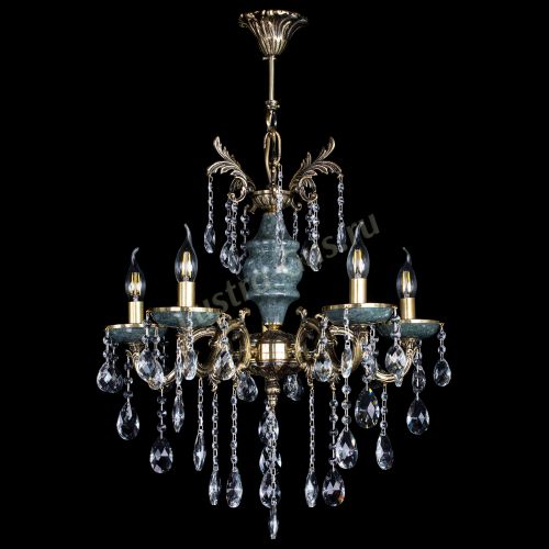 Люстра бронзовая Алфея №5 "Малахит" баден в Химках Гусь Хрустальный