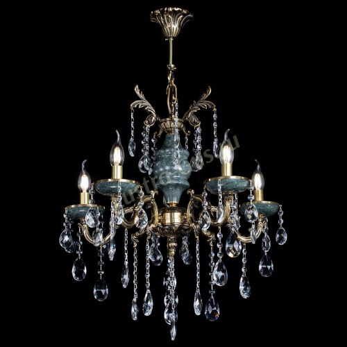 Люстра бронзовая Алфея №5 "Малахит" баден в Химках Гусь Хрустальный