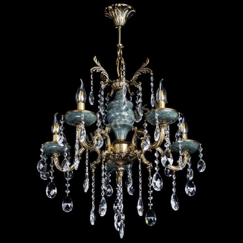 Люстра бронзовая Алфея №5 "Малахит" баден в Химках Гусь Хрустальный