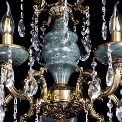 Люстра бронзовая Алфея №5 "Малахит" баден в Химках Гусь Хрустальный