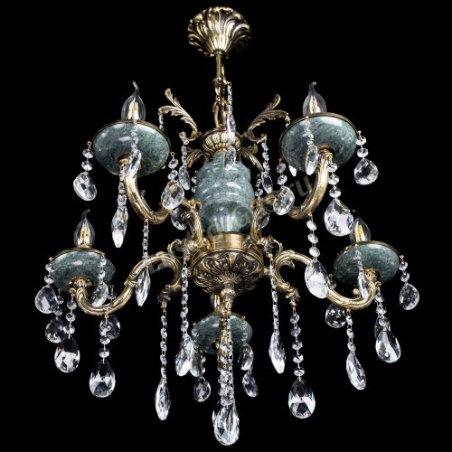 Люстра бронзовая Алфея №5 "Малахит" баден в Химках Гусь Хрустальный