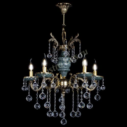 Люстра бронзовая Алфея №5 "Малахит" шар в Химках Гусь Хрустальный