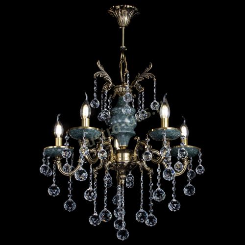 Люстра бронзовая Алфея №5 "Малахит" шар в Химках Гусь Хрустальный