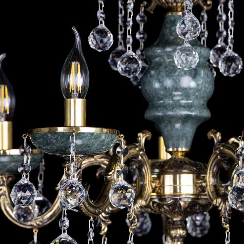 Люстра бронзовая Алфея №5 "Малахит" шар в Химках Гусь Хрустальный