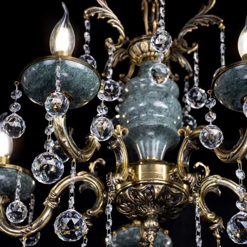 Люстра бронзовая Алфея №5 "Малахит" шар в Химках Гусь Хрустальный