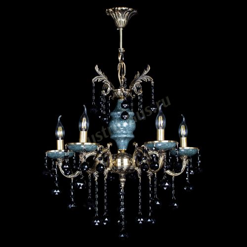 Люстра бронзовая Алфея №5 "Малахит" шар черная в Химках Гусь Хрустальный