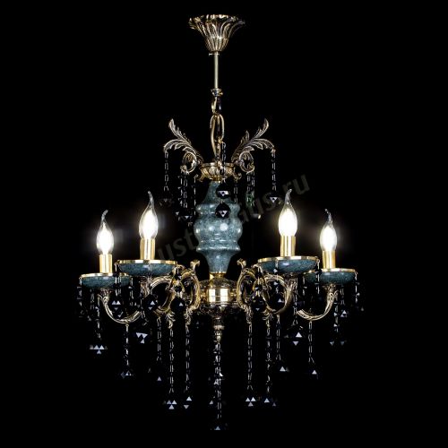 Люстра бронзовая Алфея №5 "Малахит" шар черная в Химках Гусь Хрустальный