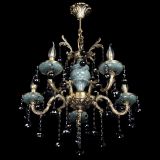 Люстра бронзовая Алфея №5 "Малахит" шар черная в Химках
