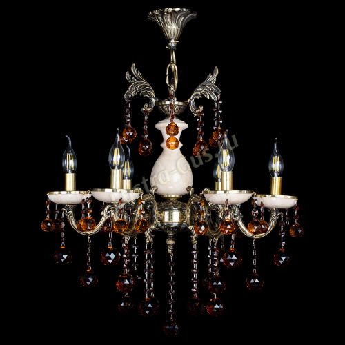 Люстра бронзовая Алфея №6 с камнем шар чайная в Химках Люстра бронзовая Алфея №6 с камнем шар чайная в Химках