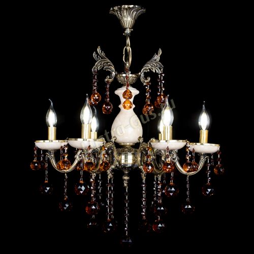 Люстра бронзовая Алфея №6 с камнем шар чайная в Химках Гусь Хрустальный