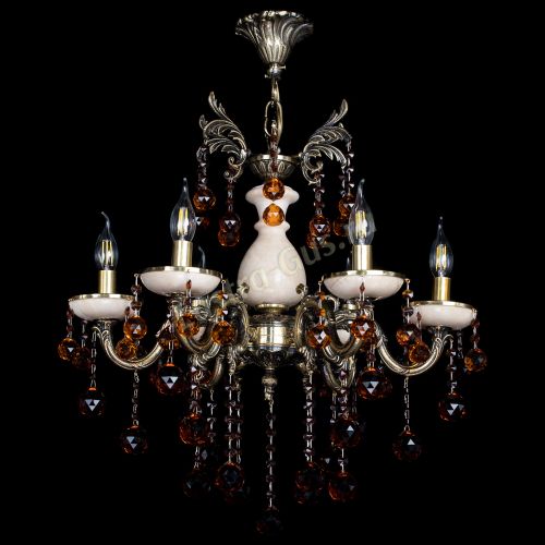 Люстра бронзовая Алфея №6 с камнем шар чайная в Химках Гусь Хрустальный