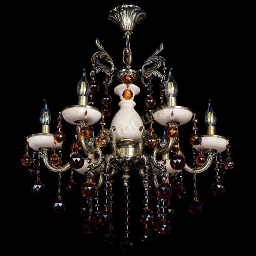 Люстра бронзовая Алфея №6 с камнем шар чайная в Химках Гусь Хрустальный