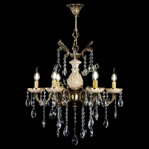 Люстра бронзовая Алфея №6 с камнем шар в Химках Гусь Хрустальный