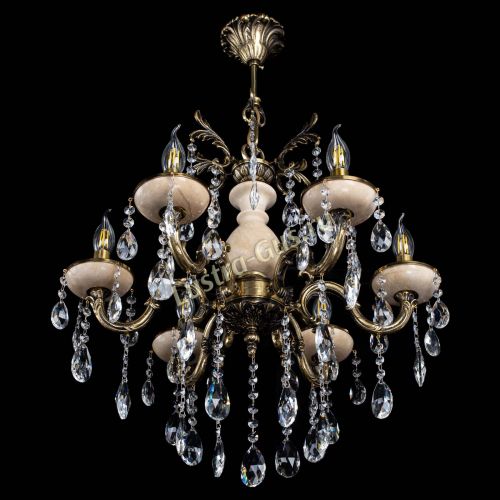 Люстра бронзовая Алфея №6 с камнем шар в Химках Гусь Хрустальный