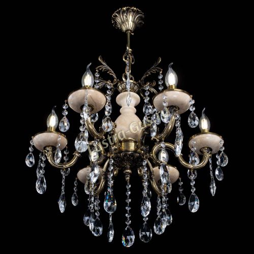 Люстра бронзовая Алфея №6 с камнем шар в Химках Гусь Хрустальный