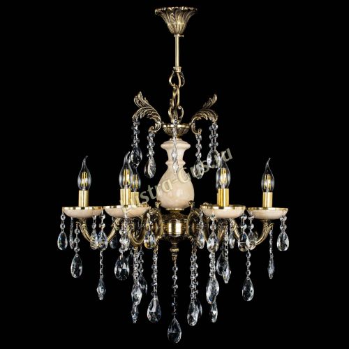 Люстра бронзовая Алфея №6 с камнем шар в Химках Гусь Хрустальный