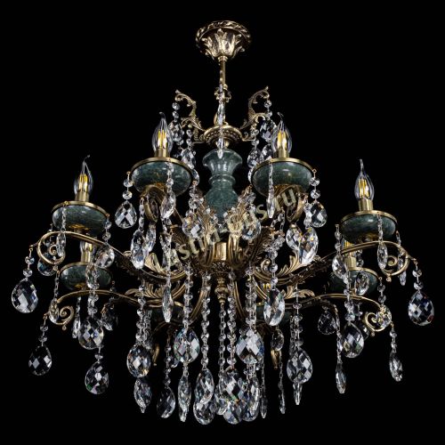 Люстра бронзовая Алфея Малахит №8 баден в Химках Гусь Хрустальный