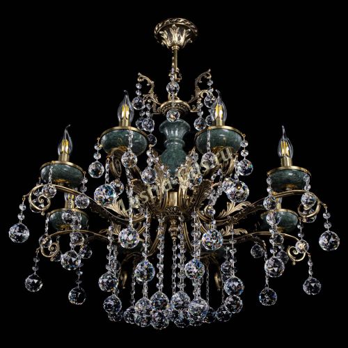 Люстра бронзовая Алфея Малахит №8 шар в Химках Гусь Хрустальный