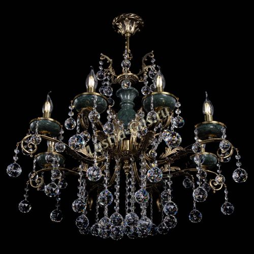 Люстра бронзовая Алфея Малахит №8 шар в Химках Гусь Хрустальный