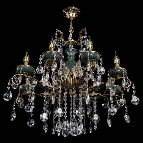 Люстра бронзовая Алфея Малахит №8 звездочка в Химках Гусь Хрустальный