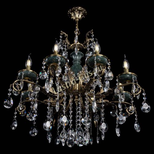 Люстра бронзовая Алфея Малахит №8 звездочка в Химках Гусь Хрустальный