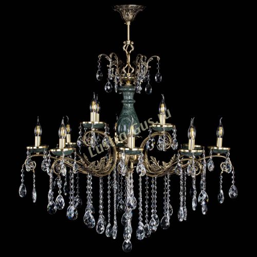 Люстра бронзовая Алфея Малахит №12 баден в Химках Гусь Хрустальный