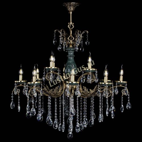 Люстра бронзовая Алфея Малахит №12 баден в Химках Гусь Хрустальный