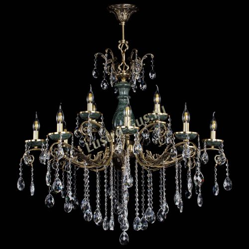 Люстра бронзовая Алфея Малахит №12 баден в Химках Гусь Хрустальный