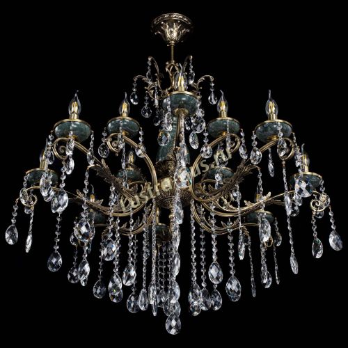 Люстра бронзовая Алфея Малахит №12 баден в Химках Гусь Хрустальный