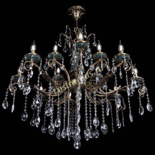 Люстра бронзовая Алфея Малахит №12 баден в Химках Гусь Хрустальный