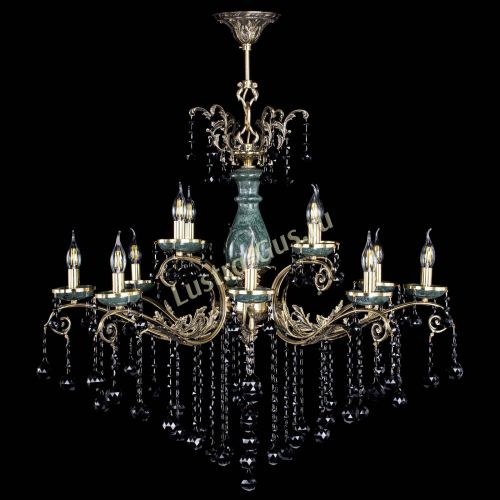Люстра бронзовая Алфея Малахит №12 шар черная в Химках Гусь Хрустальный