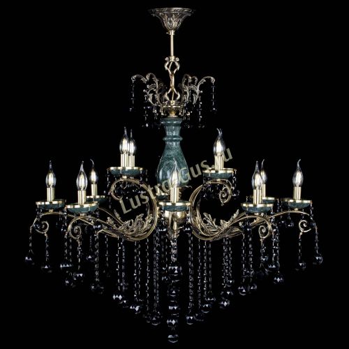 Люстра бронзовая Алфея Малахит №12 шар черная в Химках Гусь Хрустальный