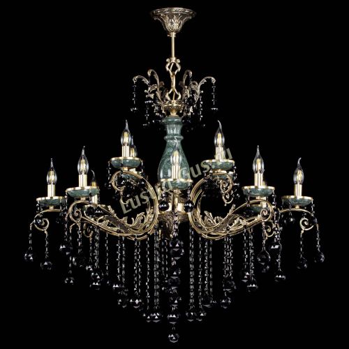 Люстра бронзовая Алфея Малахит №12 шар черная в Химках Гусь Хрустальный