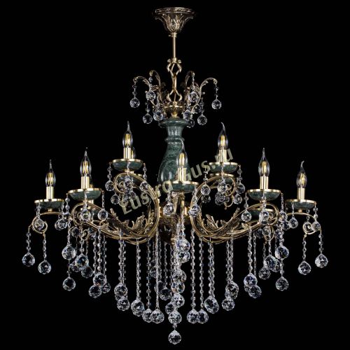 Люстра бронзовая Алфея Малахит №12 шар в Химках Гусь Хрустальный