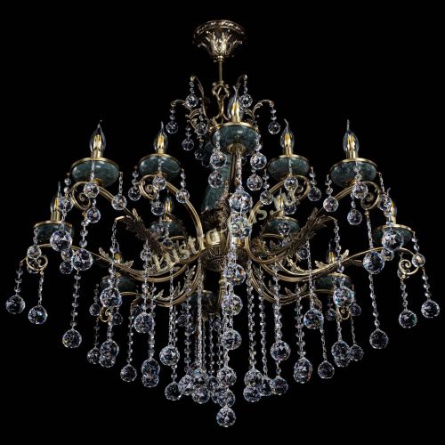 Люстра бронзовая Алфея Малахит №12 шар в Химках Гусь Хрустальный