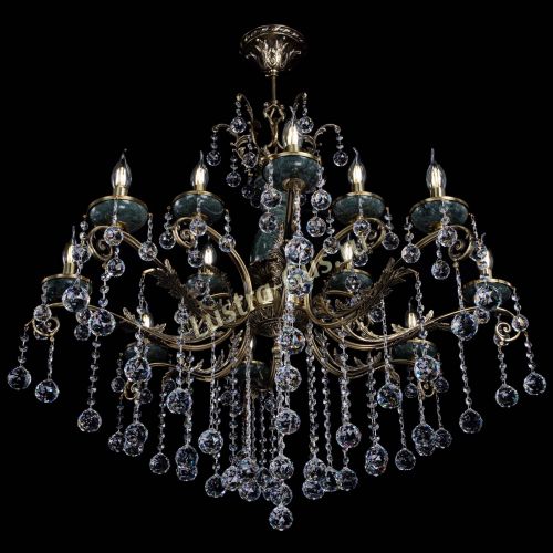 Люстра бронзовая Алфея Малахит №12 шар в Химках Гусь Хрустальный