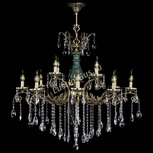 Люстра бронзовая Алфея Малахит №12 журавлик в Химках Гусь Хрустальный