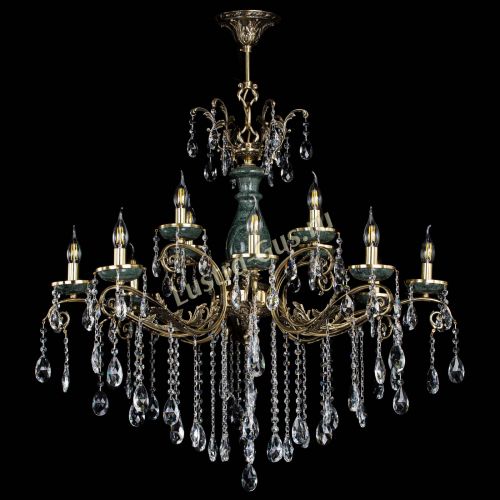 Люстра бронзовая Алфея Малахит №12 журавлик в Химках Гусь Хрустальный