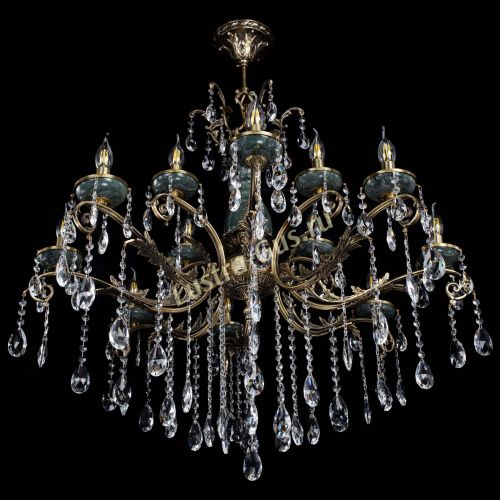 Люстра бронзовая Алфея Малахит №12 журавлик в Химках Гусь Хрустальный